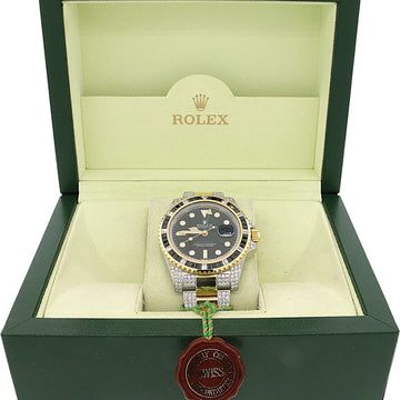 Rolex GMT-Master II 2-Tone Yellow Gold & Stainless Steel Oyster Watch 116713 w/Diamond, Sapphire Bezel & Bracelet