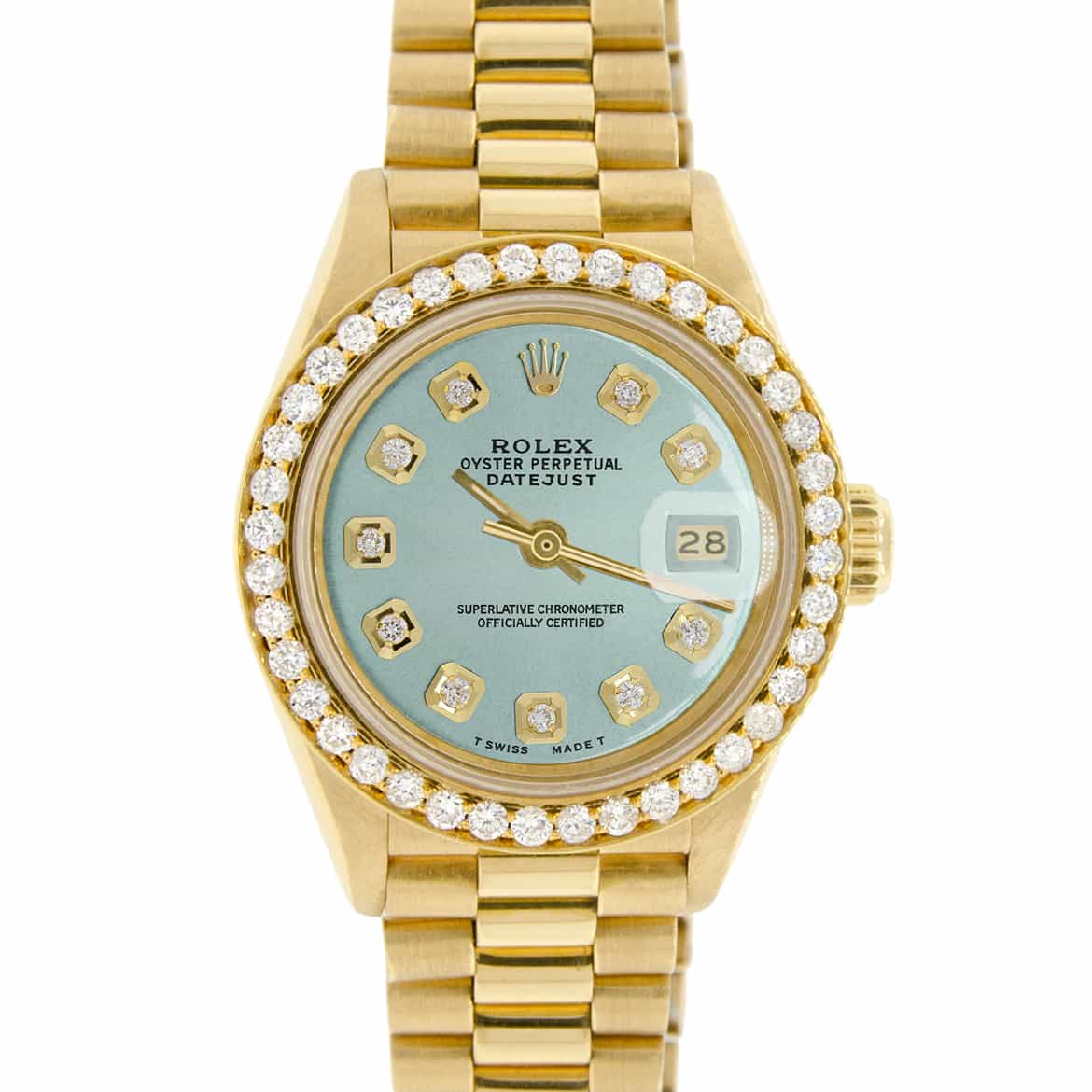 ROLEX OYSTER PERPETUAL DATEJUST PRESIDENTIAL Automatic 26mm 18K Yellow Gold  Diamond Watch