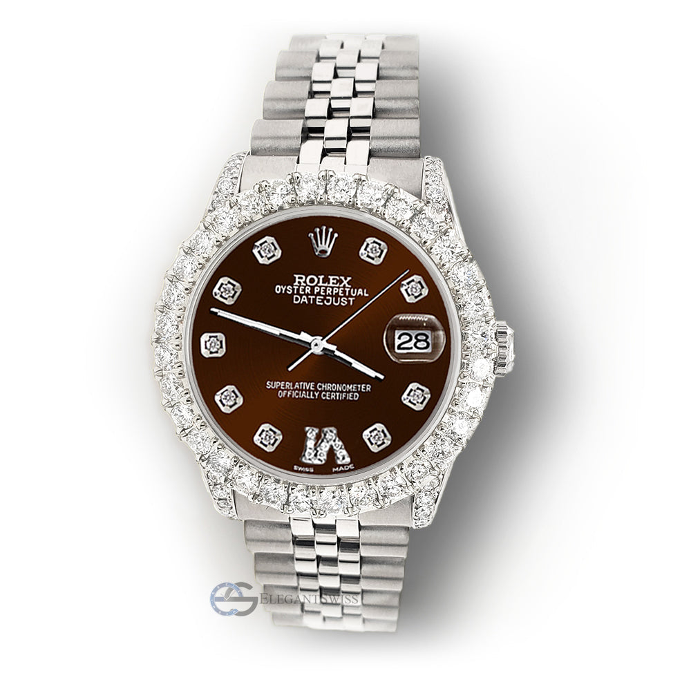 Rolex midsize shop datejust diamond bezel