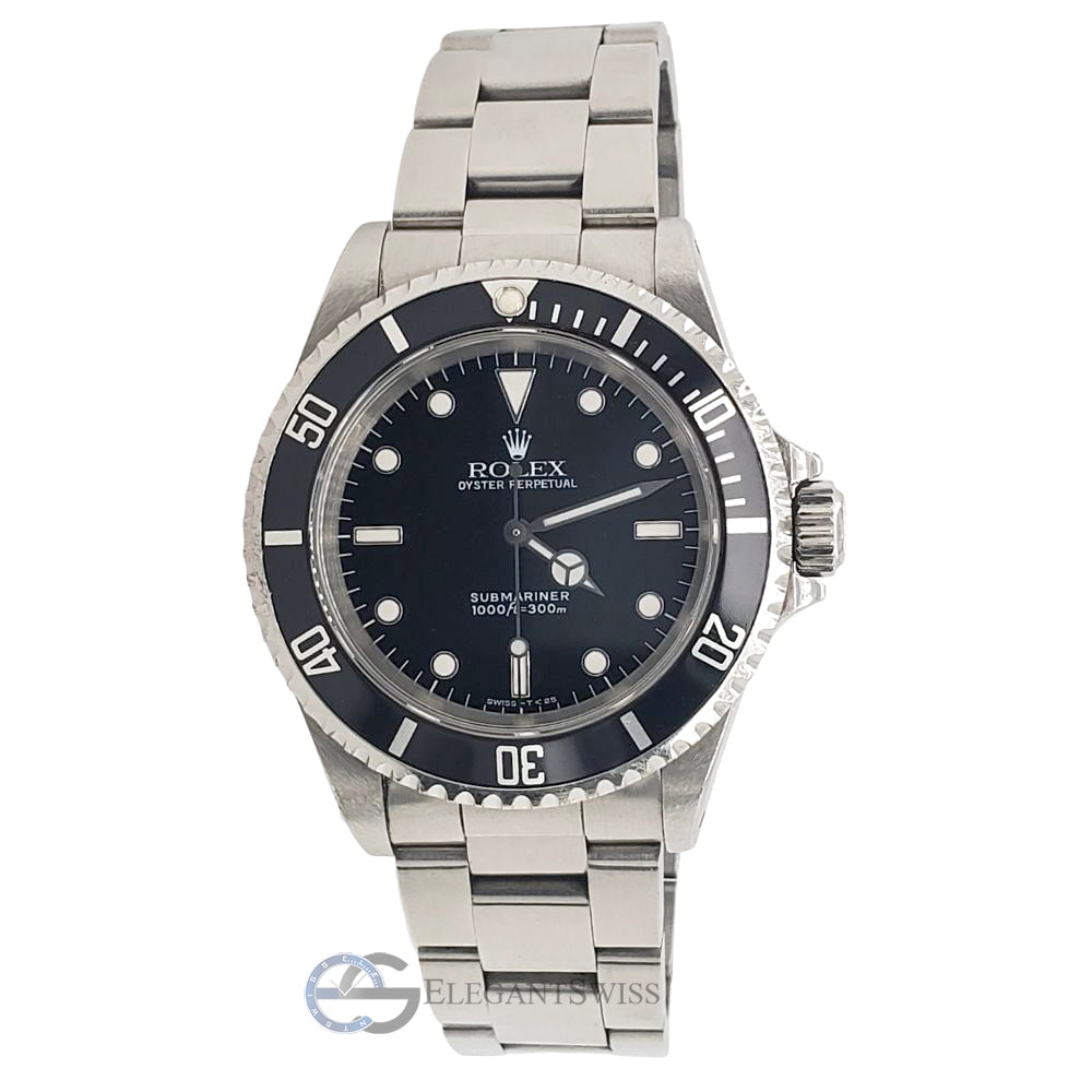 Rolex Submariner 40MM No Date Black Dial Stainless Steel Watch 14060 Box Papers