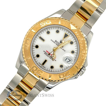 Rolex Yacht-Master Midsize 35mm White Dial Yellow Gold/Steel Watch 68623