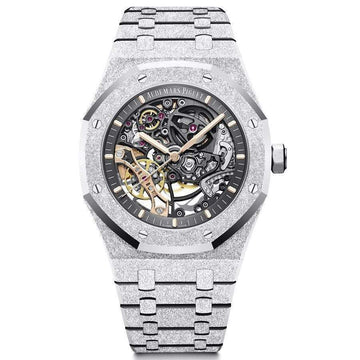 Audemars Piguet Royal Oak 41mm Frosted Gold Double Balance Wheel Openworked Watch 15407BC.GG.1224BC.01 Box Papers