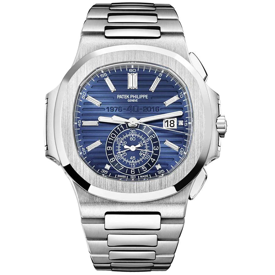 Patek Philippe Nautilus Perpetual Calendar 40 white gold blue for  $243,443 for sale from a Trusted Seller on Chrono24 in 2023