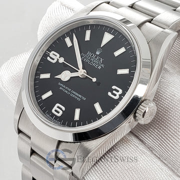 Rolex Explorer Oyster Perpetual 114270 Black Dial 36mm Stainless Steel Watch Box Papers