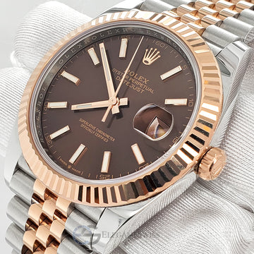Rolex Datejust 41 126331 Chocolate Dial Rose Gold/Steel Jubilee Watch Box Papers