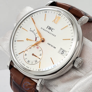 IWC Portofino Hand-Wound Eight Days 45mm Silver Dial Steel Watch IW510103