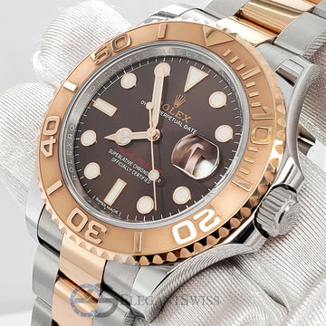 Rolex Yacht-Master 40mm 116621 Chocolate Dial Two-Tone Rose Gold/Steel Watch Box Papers