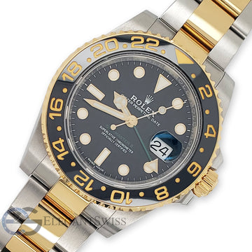 Rolex GMT-Master II 40mm 2-Tone Yellow Gold and Steel Watch 116713LN Box Papers