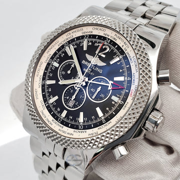 Breitling Bentley GMT 49mm Chronograph Special Edition Black Dial Stainless Steel Watch A47362