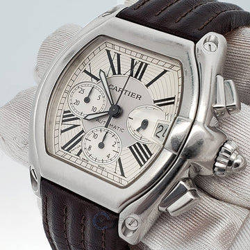 Cartier Roadster XL Chronograph 43mm Silver Dial Stainless Steel Watch 2618