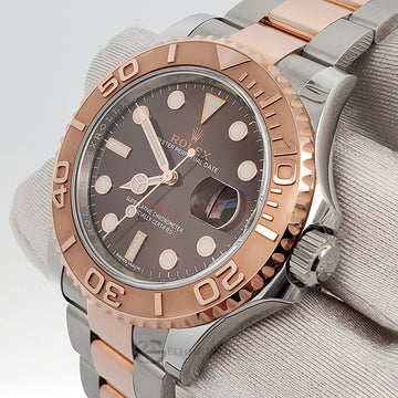 Rolex Yacht-Master 40mm Chocolate Dial 2-Tone Rose Gold/Steel Watch 116621 Box Papers