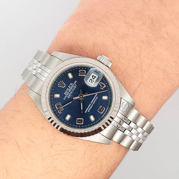 Rolex Datejust 26mm 79174 Blue Dial Fluted Bezel Stainless Steel Watch