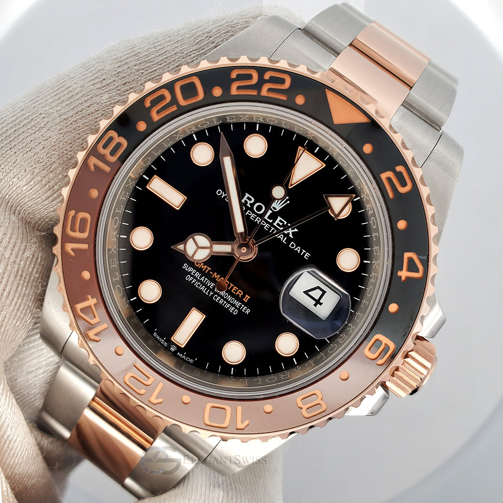 Rolex GMT-Master II 40mm 2-Tone Rootbeer Oyster Watch 126711CHNR Box Papers