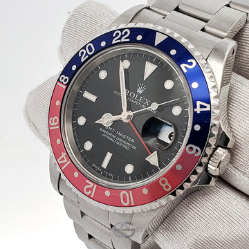 Rolex GMT-Master 40mm Pepsi Bezel Stainless Steel Oyster Watch 16700