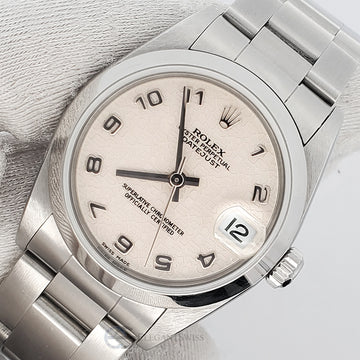 Rolex Datejust 31mm Midsize Cream Jubilee Arabic Dial Stainless Steel Oyster Watch 78240 Box Papers
