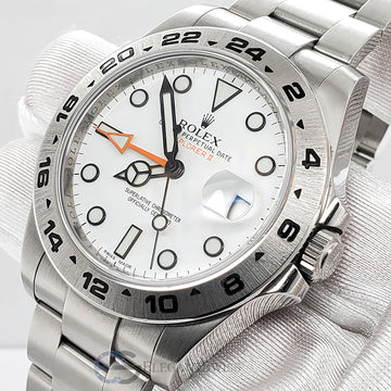 Rolex Explorer II 42mm Polar White Dial Stainless Steel Oyster Watch 216570 Box Papers