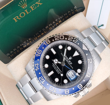 2023 Rolex Batman GMT-Master II 40mm Black and Blue Bezel Steel Watch 126710BLNR Box Papers