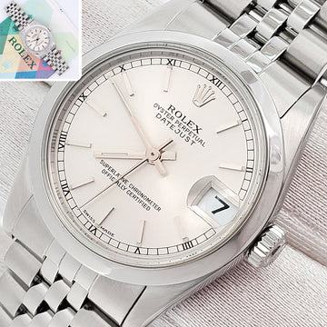 Rolex Datejust Silver Index Steel Jubilee 31mm Watch 78240 Papers