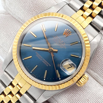 Rolex Datejust 31mm Blue Index 2-tone Yellow Gold/Steel Jubilee Watch 68273