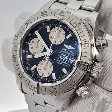 Breitling Chrono SuperOcean Day-Date 42mm Black Concentric Dial Steel Watch A13340