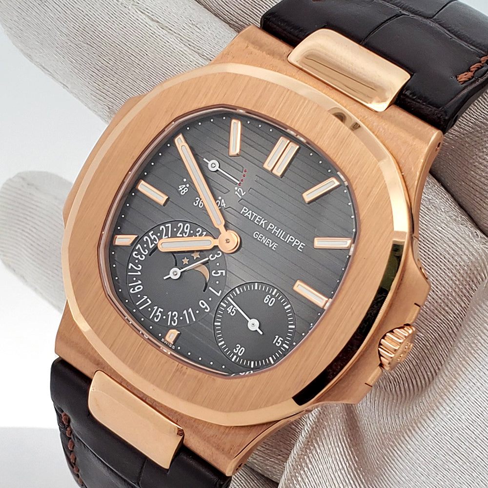 Patek Philippe Nautilus 40mm Rose Gold Watch 5712R-001 Box Papers