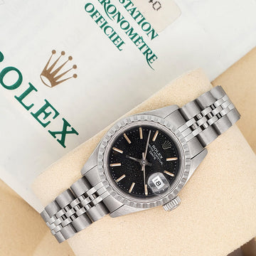 Rolex Oyster Perpetual Lady Date 26mm 69240 Black Index Dial Steel Jubilee Watch Box Papers