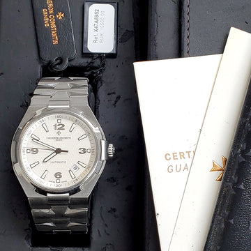 Vacheron Constantin Overseas 42.5mm Silver Dial Steel Watch 47040 Box Papers