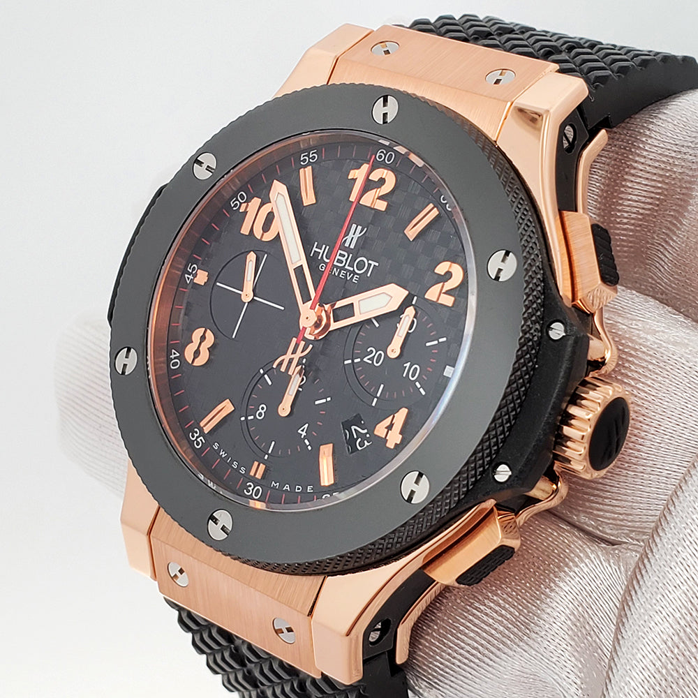 Hublot Big Bang Rose Gold Chronograph 44mm Watch 301.PB.131.RX Papers