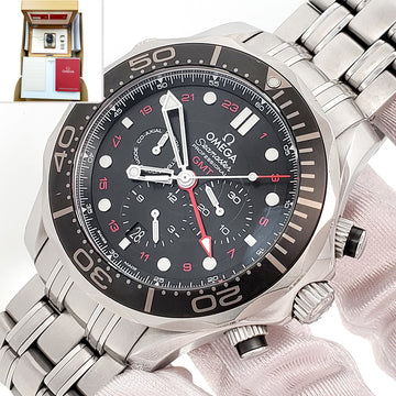 2025 Omega Seamaster Diver GMT Steel Mens 44mm Watch 212.30.44.52.01.001 Box Papers