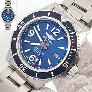 Breitling Superocean II Blue Dial Steel Mens 44mm Watch A17367