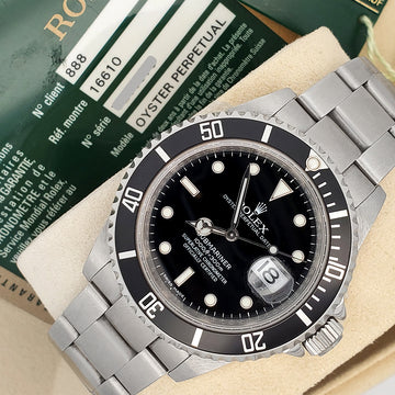 2009 Rolex Submariner Date 40mm Engraved Rehaut Steel Watch 16610 Box Papers