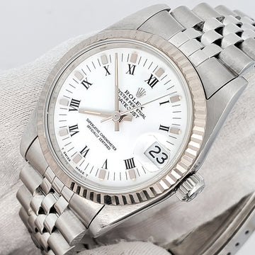 Rolex Datejust 31mm White Dial White gold Fluted Bezel 68274 Watch