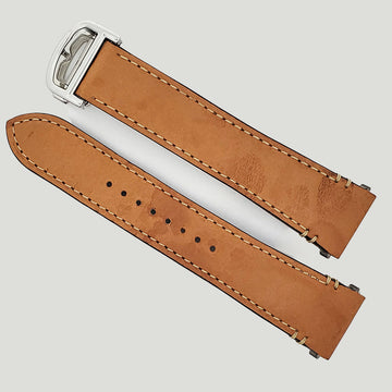 OEM Cartier Santos Quick Release Brown Leather Strap 21mm with Deployment Buckle KDAALABK