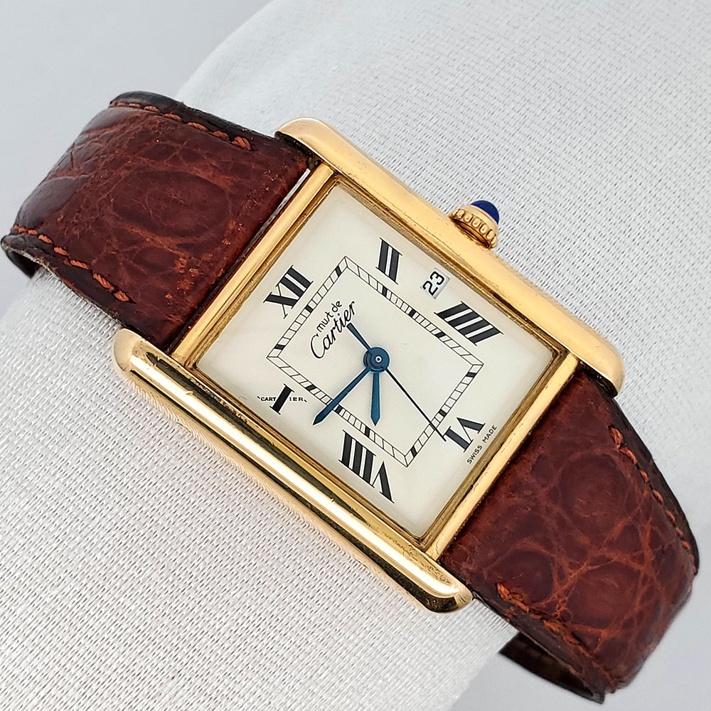 Cartier Tank Louis 18k 25mm Yellow Gold Plated Must-de-cartier 2413 Watch