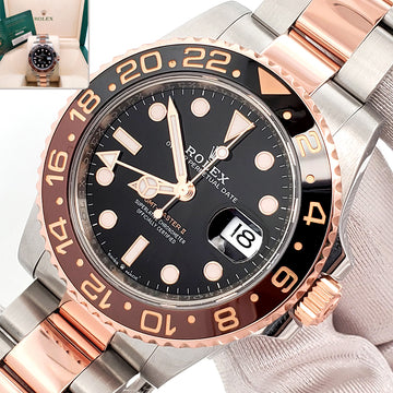 2023 Rolex Rootbeer GMT-Master II 2-Tone Rose Gold/Steel 40mm Watch 126711CHNR Box Papers