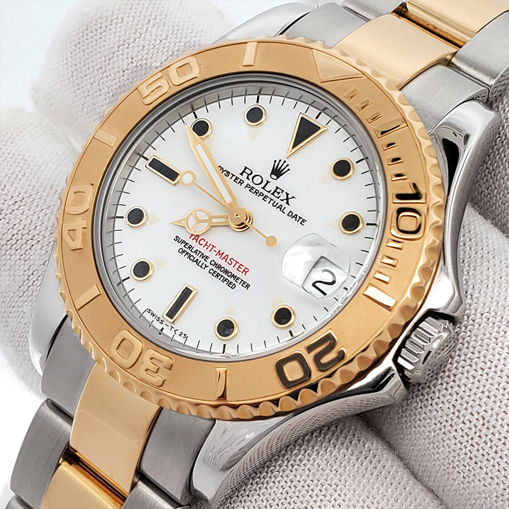 Rolex Yacht-Master Midsize 35mm White 2-tone Yellow Gold/Steel Watch 68623