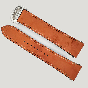 OEM Cartier Santos Quick Release Brown Leather Strap 21mm with Deployment Buckle KDAALABK