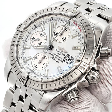 Breitling Chronomat Evolution White Dial Chronograph 44mm Stainless Steel Watch A13356