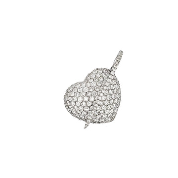 18k White Gold Heart Pendant 1.51ct Natural Diamonds | Arrow of Love Design | ElegantSwiss