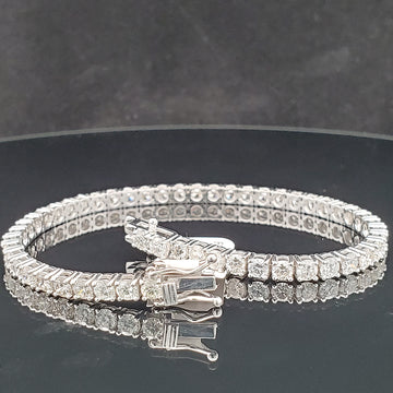 14k White Gold 6.6ct Tennis Diamond Bracelet 3.2 mm 7