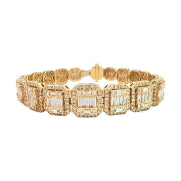 14.8ct Diamond 14k Yellow Gold  8” Bracelet