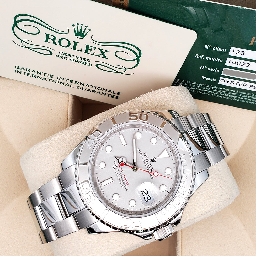 2007 Rolex Yacht-Master 40mm Platinum Bezel Steel Watch 16622 Box Papers/Service 2024