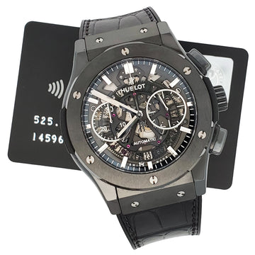 Hublot Classic Fusion Aerofusion 45mm Black Magic Ceramic Skeleton Watch 525.CM.0170.LR