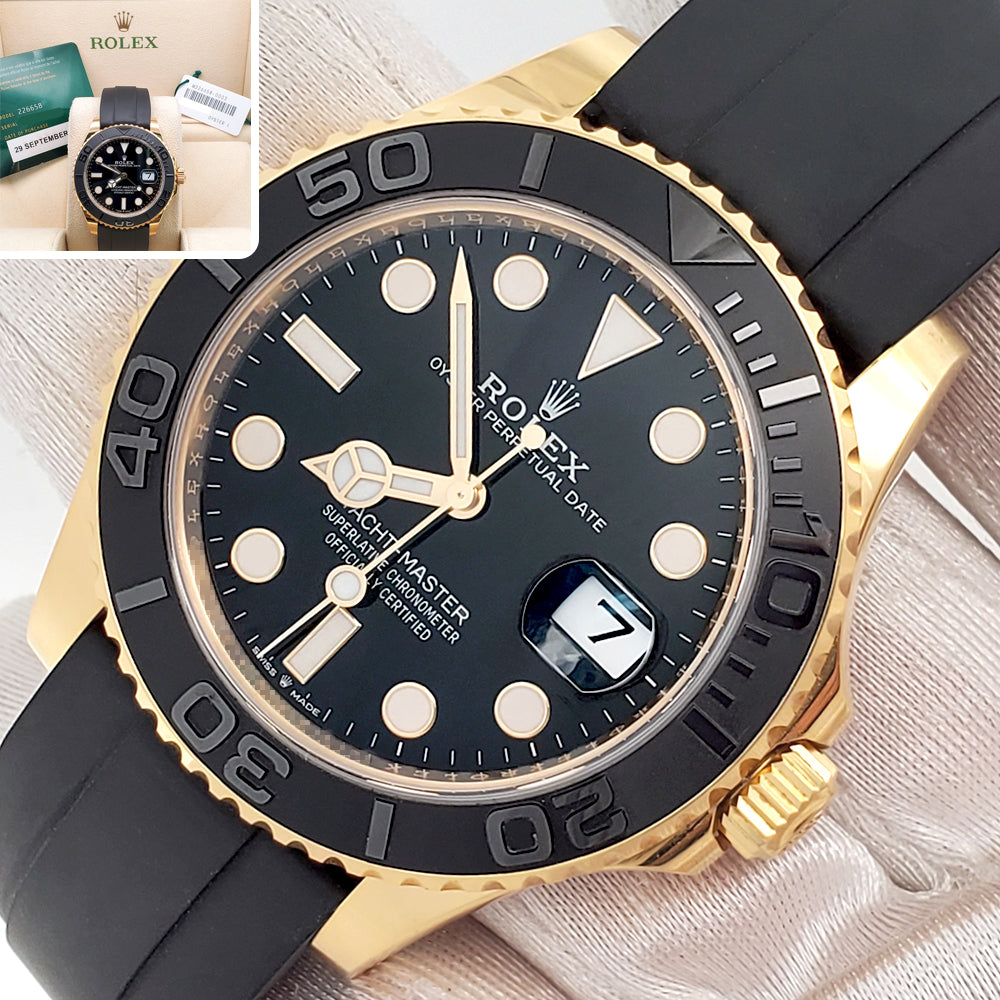 2024 Rolex Yacht-Master 42mm 226658 Oysterflex Strap Yellow Gold Watch Box/Papers/Tag