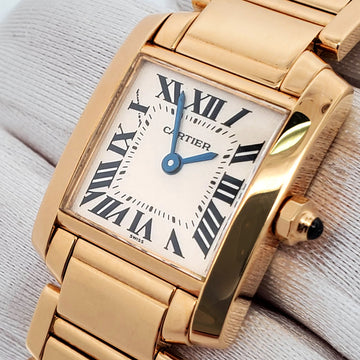 Cartier Tank Francaise 20mm Yellow Gold Roman Dial Ladies Watch W5000256 1820