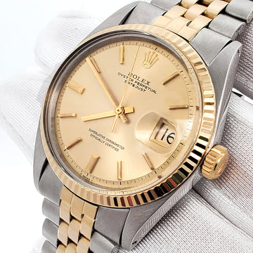 Rolex Datejust 36mm 2-Tone Champagne Dial Yellow Gold/Steel Watch 1601