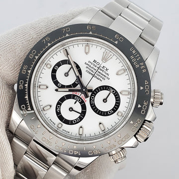 Rolex Cosmograph Daytona 40mm White Panda Index Dial Steel Watch 116500 Box Papers