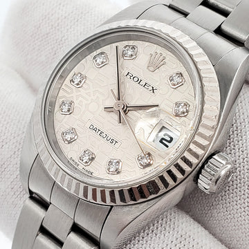 Rolex Datejust 26mm Factory Diamond Silver Jubilee White Gold/Steel Oyster Watch 79174