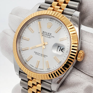 Rolex Datejust 41 126333 White Index Dial Yellow Gold/Steel Jubilee Watch Box Papers