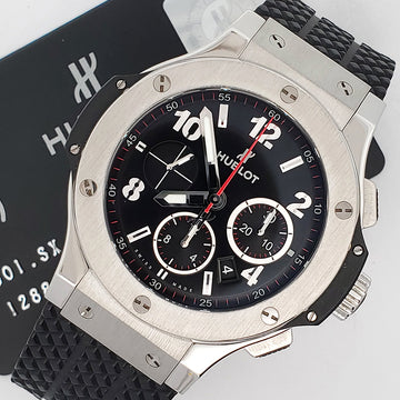 Hublot Big Bang Chronograph 44mm Black Dial/Rubber Strap/Steel Watch 301.SX.130.RX Papers